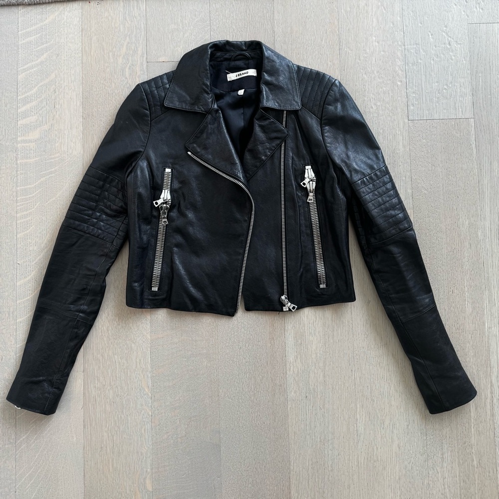 J Brand Black Leather Biker Jacket
